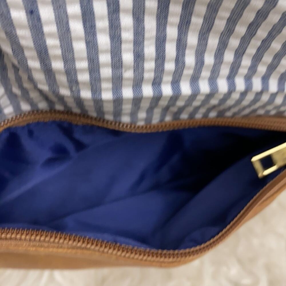 VINTAGE Unbraded Cute faux leather crossbody bag STRIPES - Picture 7 of 8
